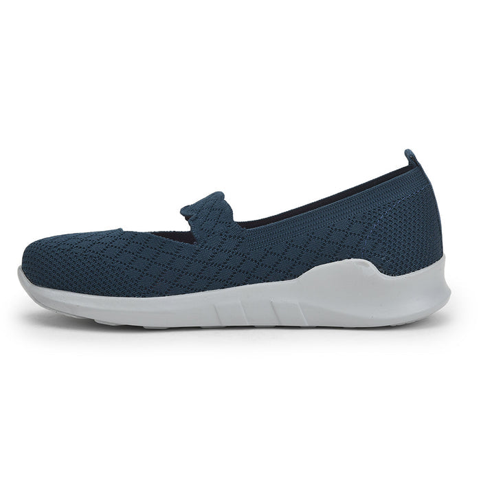 Force 1 Non Lacing Teal Blue Casual Slip on Shoes For Women AVILA-48 By Liberty