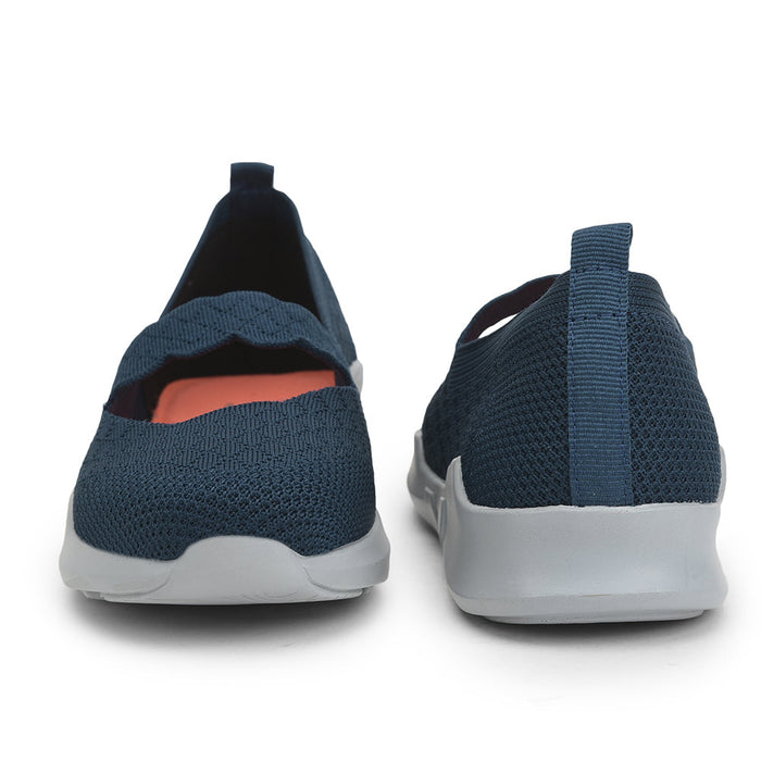 Force 1 Non Lacing Teal Blue Casual Slip on Shoes For Women AVILA-48 By Liberty