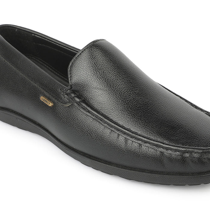 Fortune ALV-7 Black Formal Non Lacing Loafers for Men by Liberty