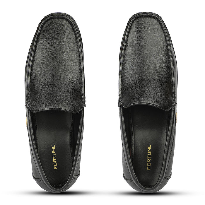 Fortune ALV-7 Black Formal Non Lacing Loafers for Men by Liberty