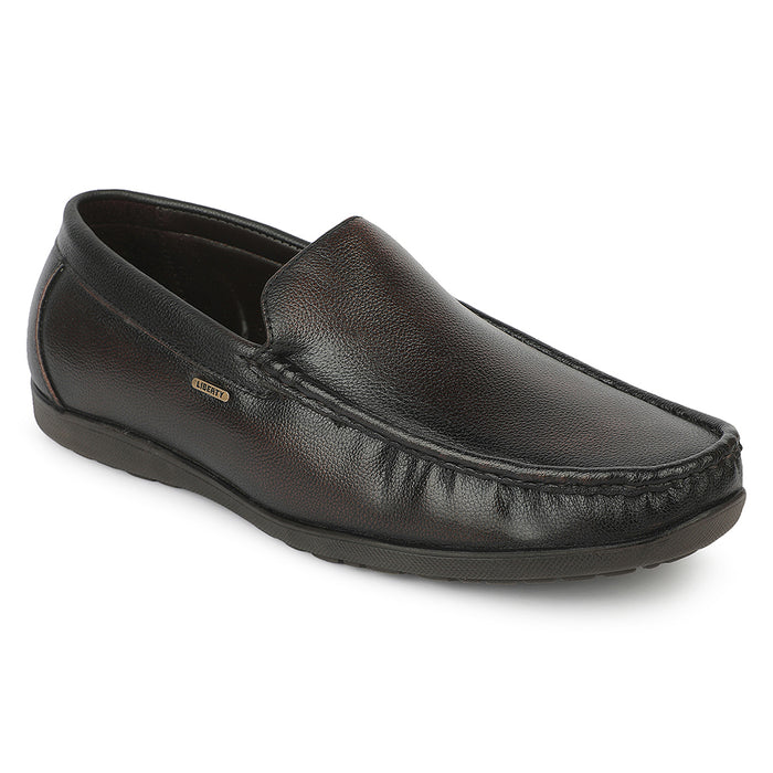 Fortune ALV-7 Brown Formal Non Lacing Loafers for Men by Liberty