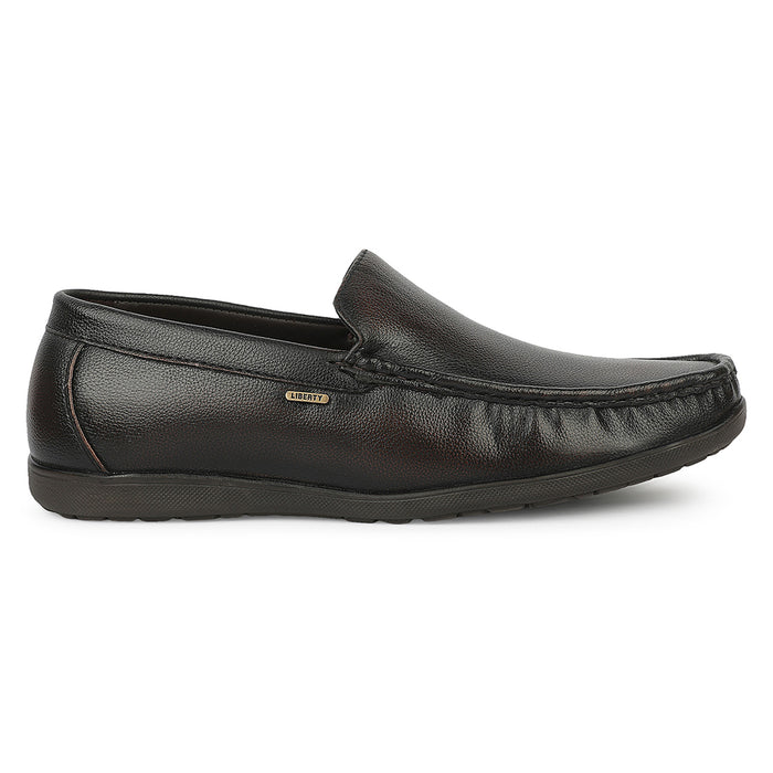 Fortune ALV-7 Brown Formal Non Lacing Loafers for Men by Liberty