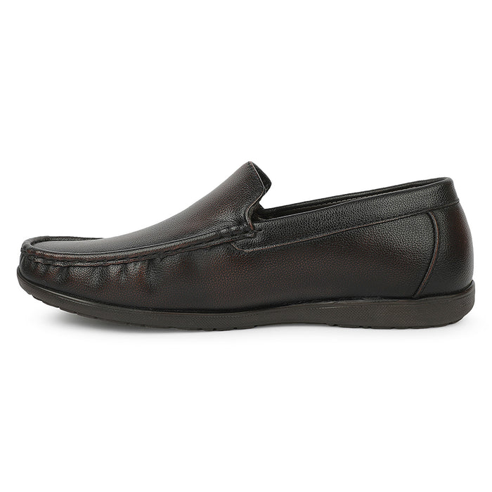 Fortune ALV-7 Brown Formal Non Lacing Loafers for Men by Liberty