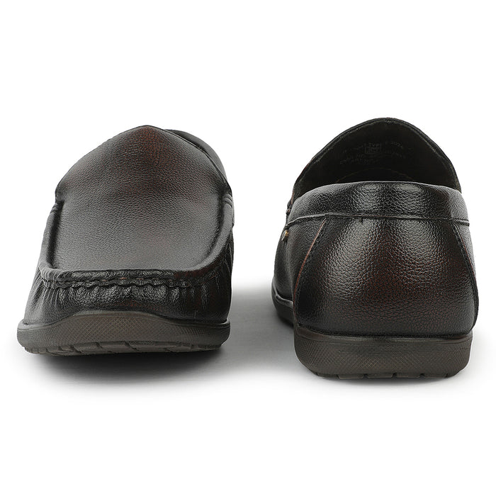 Fortune ALV-7 Brown Formal Non Lacing Loafers for Men by Liberty