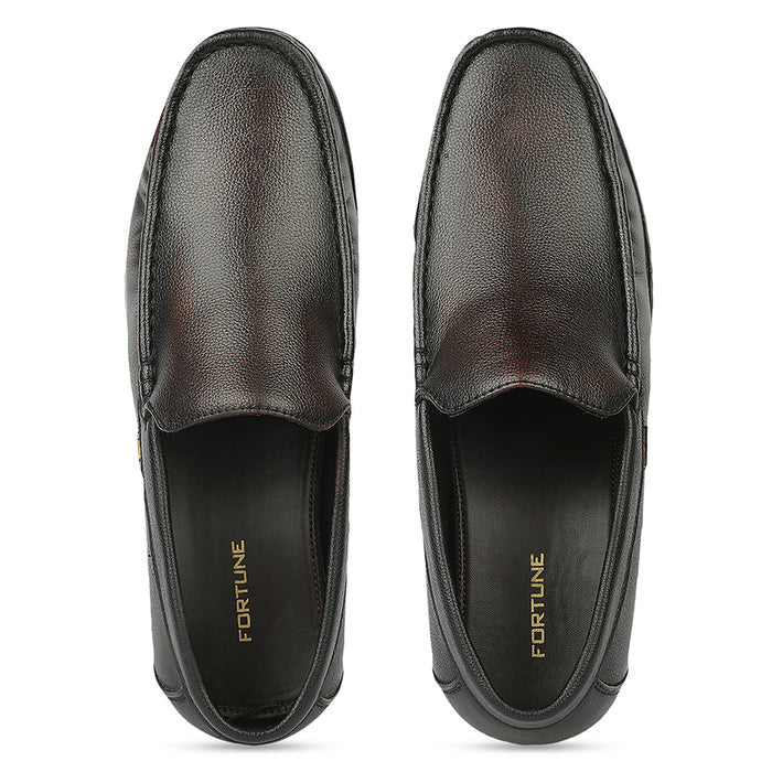 Fortune ALV-7 Brown Formal Non Lacing Loafers for Men by Liberty