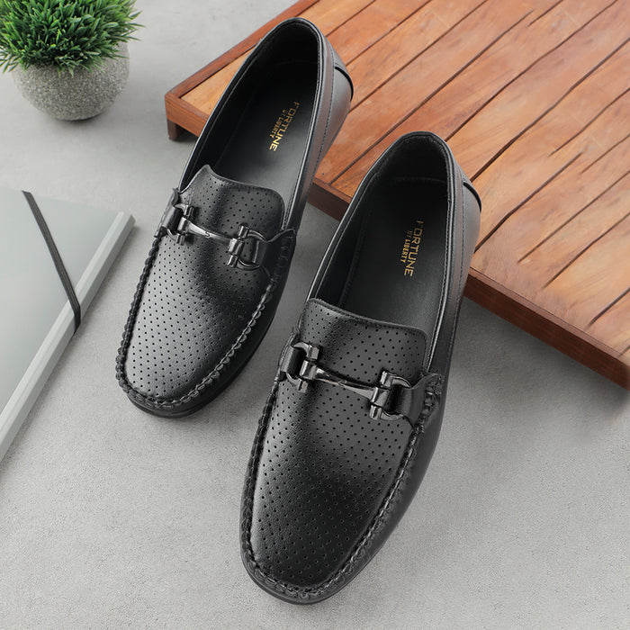 Fortune Black Casual Loafers For Men HML-10E