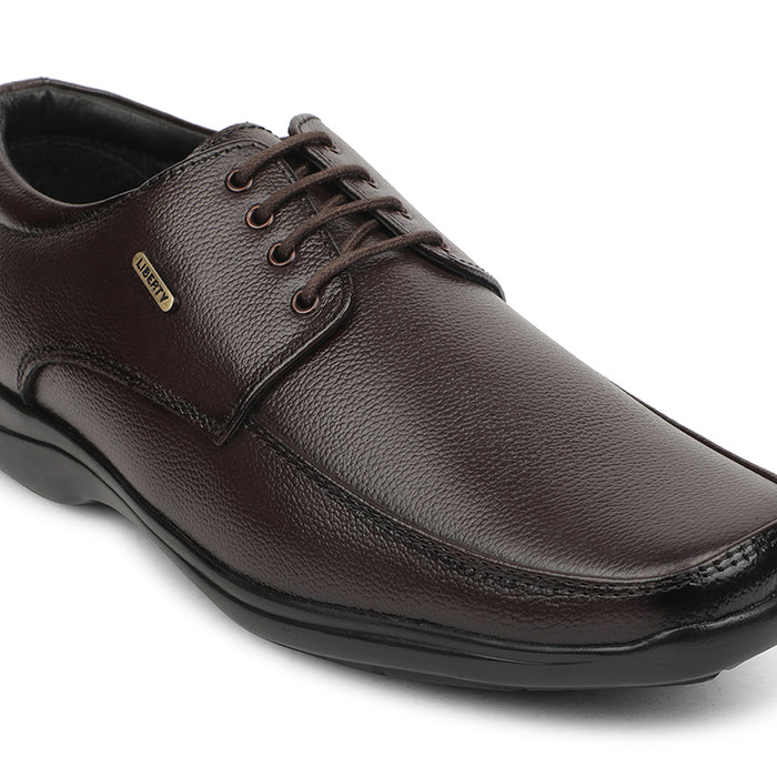 Fortune Brown Formal Lacing Derby Shoes For Men REL-1