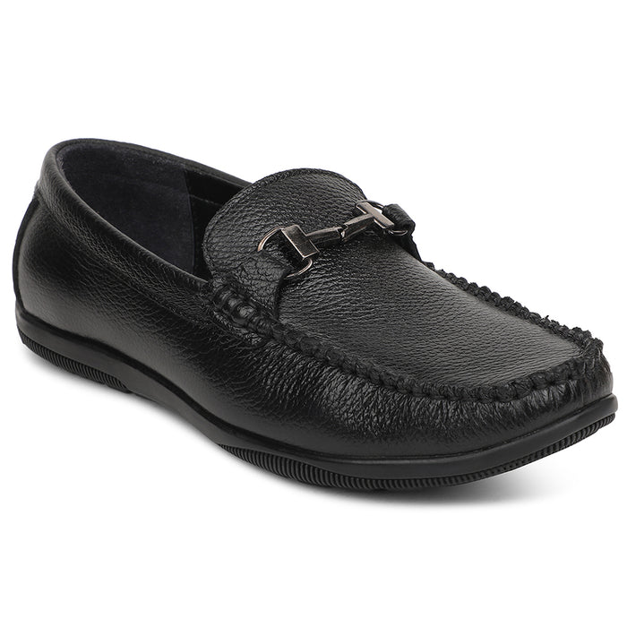 Fortune HIL-11 Black Casual Non Lacing Loafers for Men by Liberty