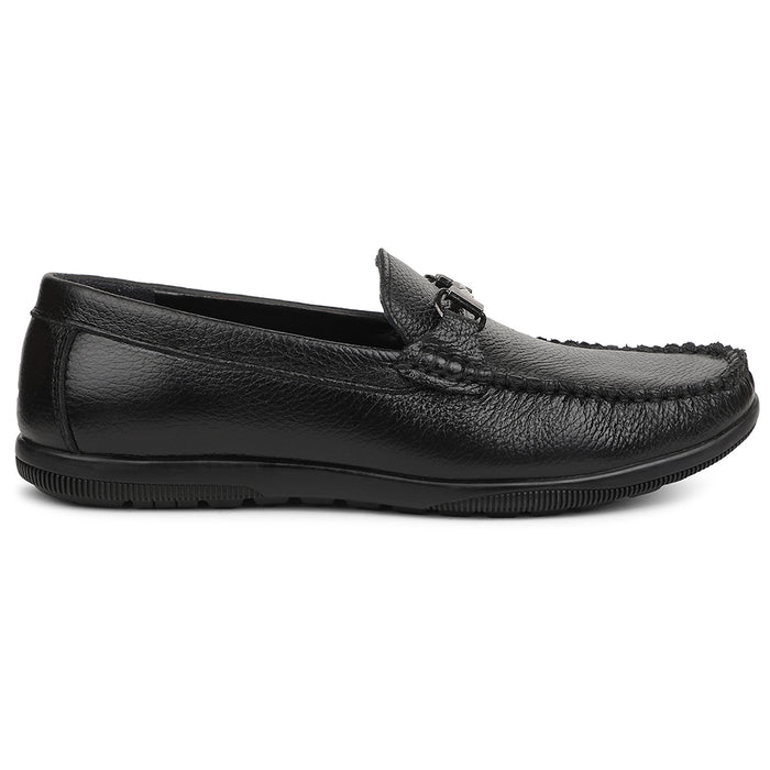 Fortune HIL-11 Black Casual Non Lacing Loafers for Men by Liberty