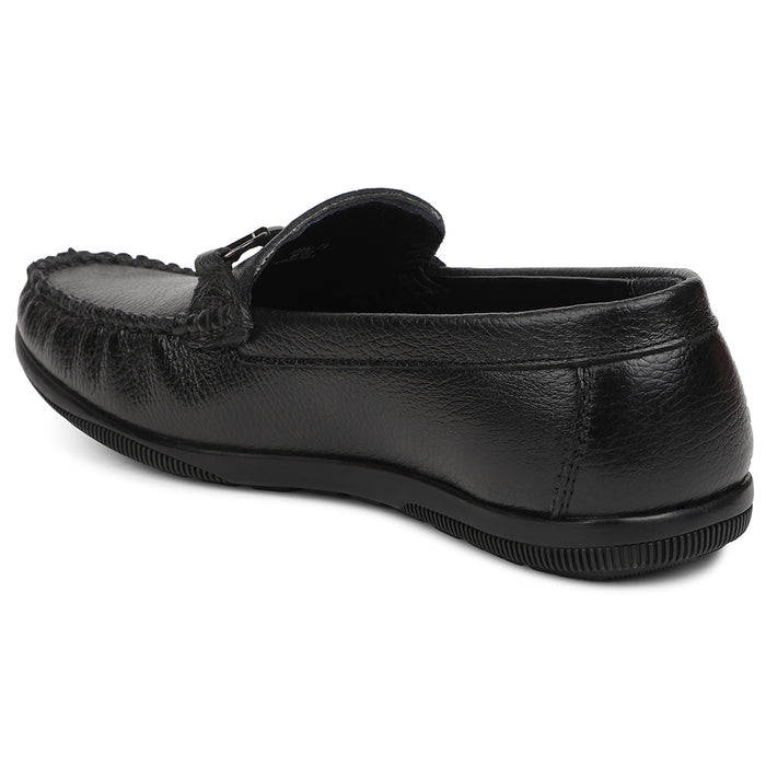 Fortune HIL-11 Black Casual Non Lacing Loafers for Men by Liberty