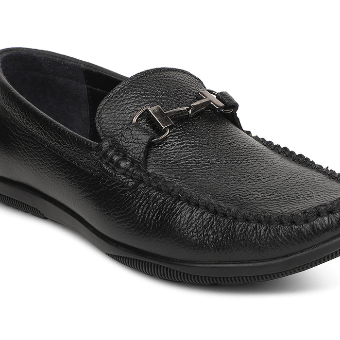 Fortune HIL-11 Black Casual Non Lacing Loafers for Men by Liberty