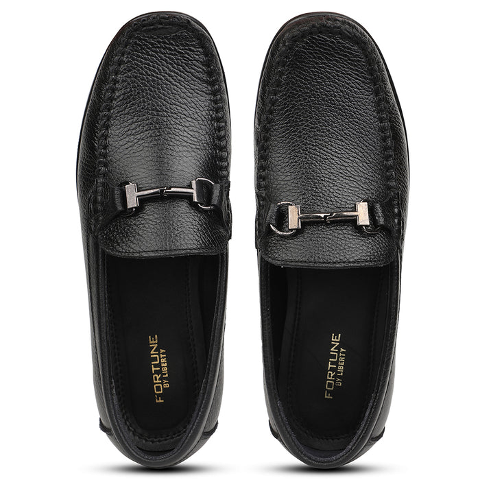 Fortune HIL-11 Black Casual Non Lacing Loafers for Men by Liberty
