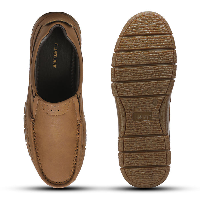 Fortune VLACT203 Camel Casual Non Lacing Loafer shoes for Men by Liberty