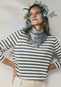 Fountain Sweater - White Linen/Tidepool