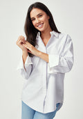 Frankie Shirt - Lilac/Green Stripe