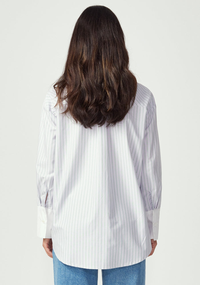 Frankie Shirt - Lilac/Green Stripe
