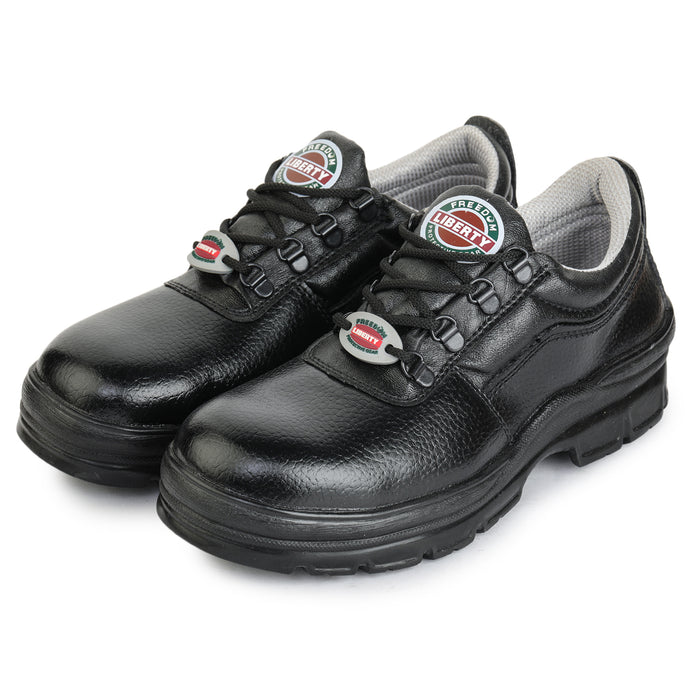 Freedom Black Lace Up Industrial Safety Shoes For Men ROUGHTER-S By Liberty
