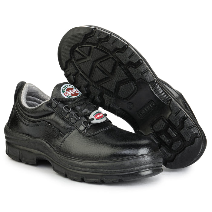 Freedom Black Lace Up Industrial Safety Shoes For Men ROUGHTER-S By Liberty
