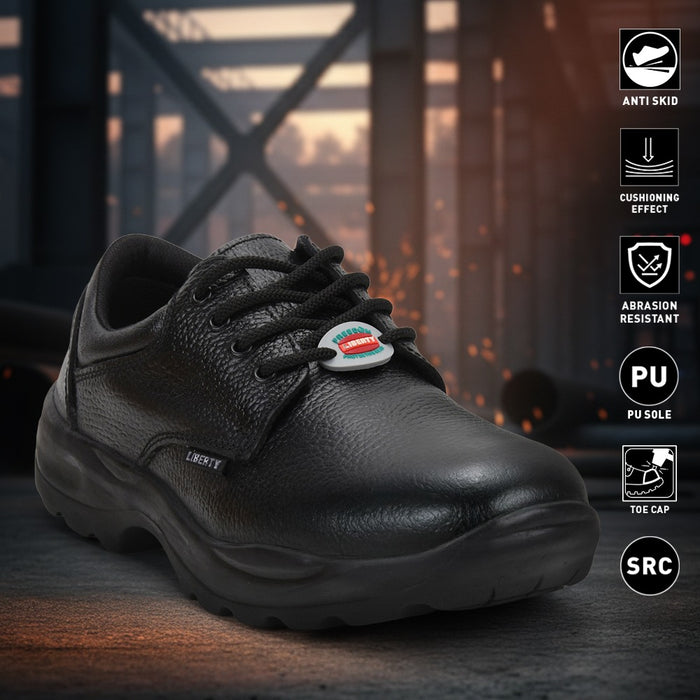 Freedom Casual (Black) Safety Derby Steel Toe Shoes SHAKTI01 By Liberty
