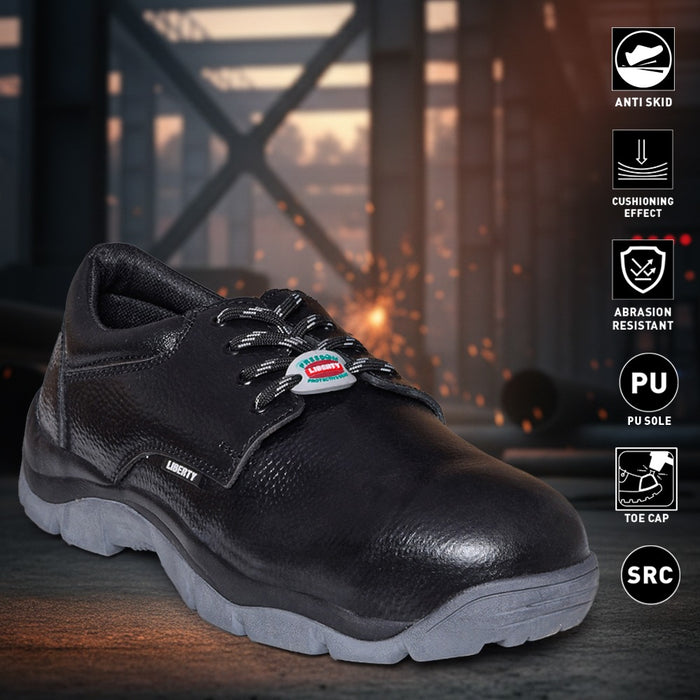 Freedom Casual (Black) Safety Double Density Steel Toe Shoes SHIELD-ST By Liberty