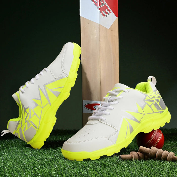 FREEDOM P. Green Sports Lace-Up Cricket Shoes For Men GOOGLY By Liberty