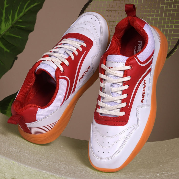 FREEDOM White Sports Non-Marking Paddle/Pickleball & Badminton Shoes For Men SHUSHA By Liberty