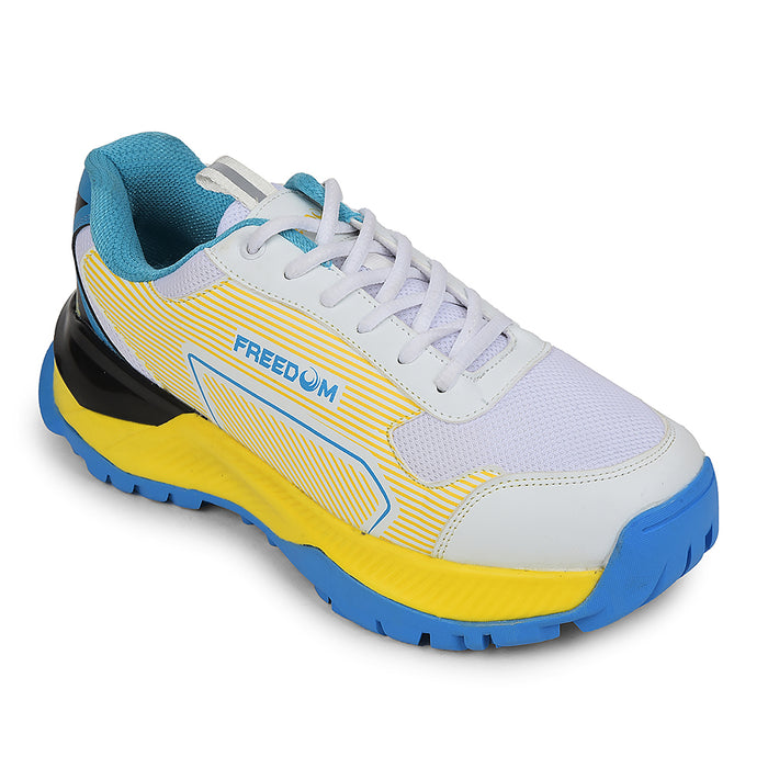 Freedom Yellow Sports Lace-Up Cricket Shoes For Men STRIKER-1 By Liberty