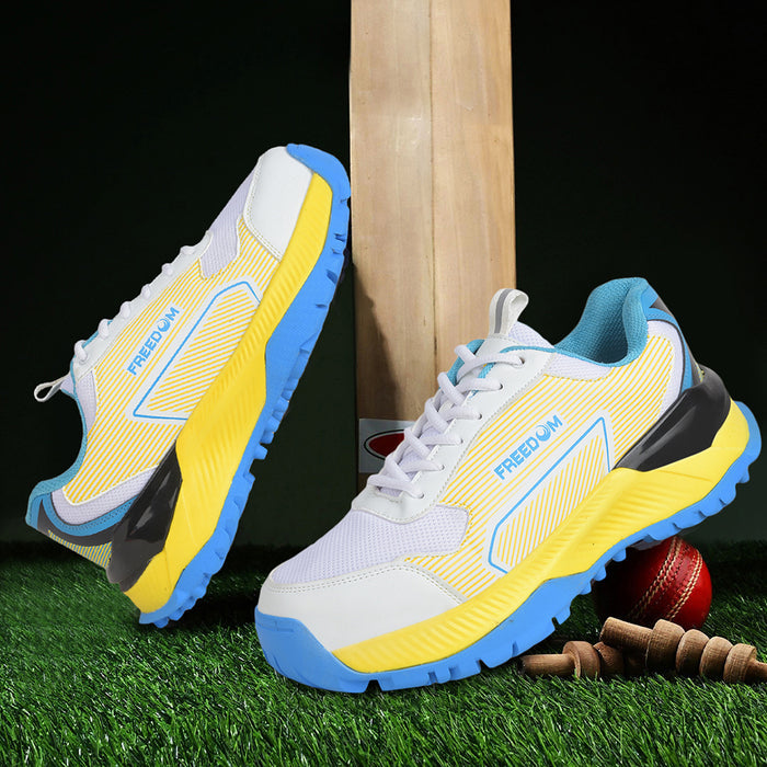 Freedom Yellow Sports Lace-Up Cricket Shoes For Men STRIKER-1 By Liberty