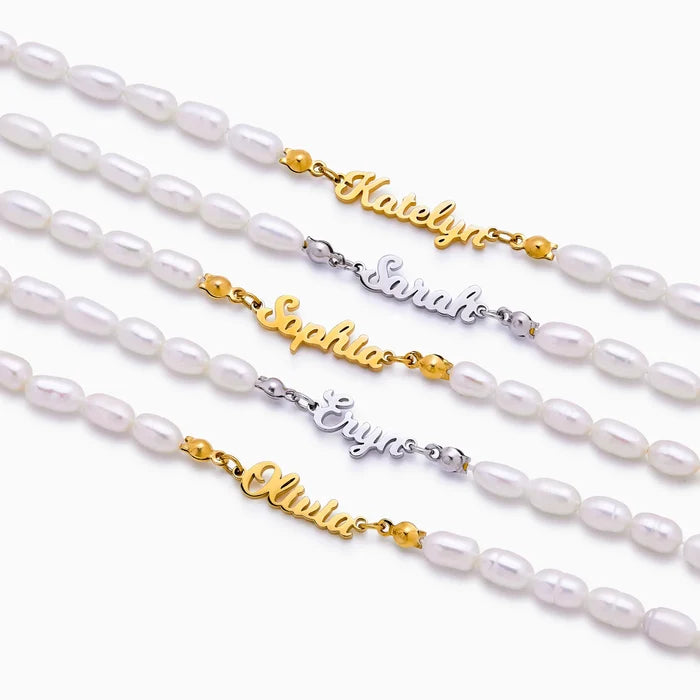 Freshwater Pearl Name Bracelet