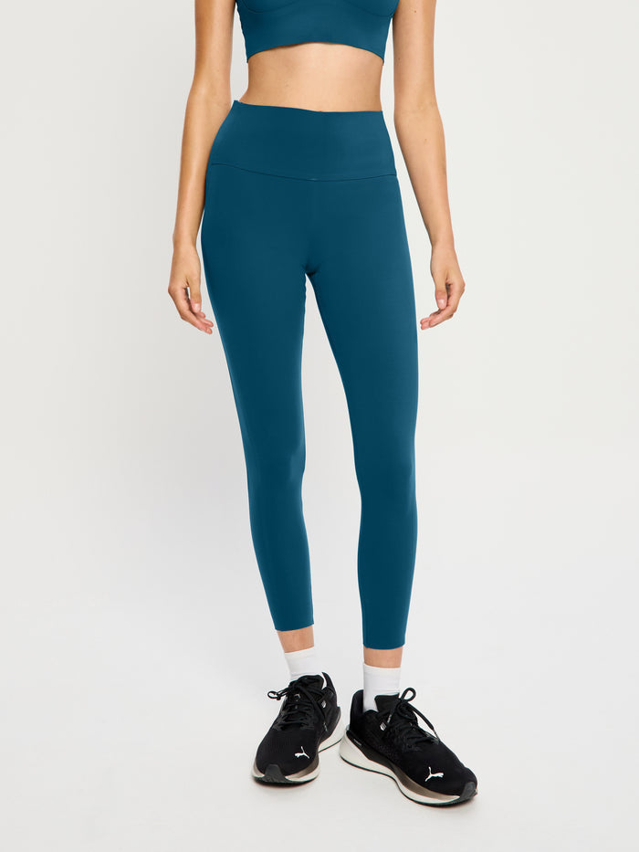 Full Length Bonded Panel Leggings Teale Blue