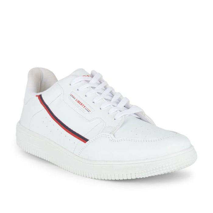 Gliders White Lacing Sneakers For Men SNK-701 By Liberty