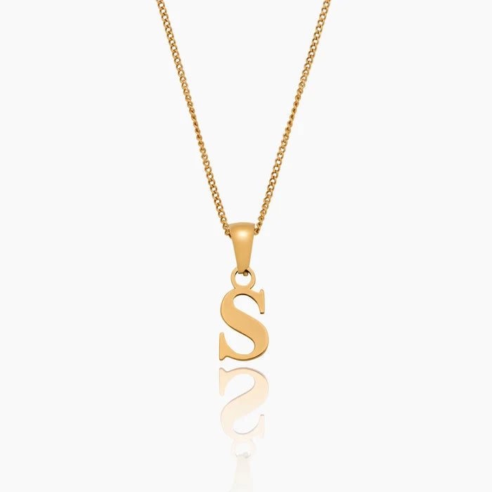 Gold Initial Charm Necklace