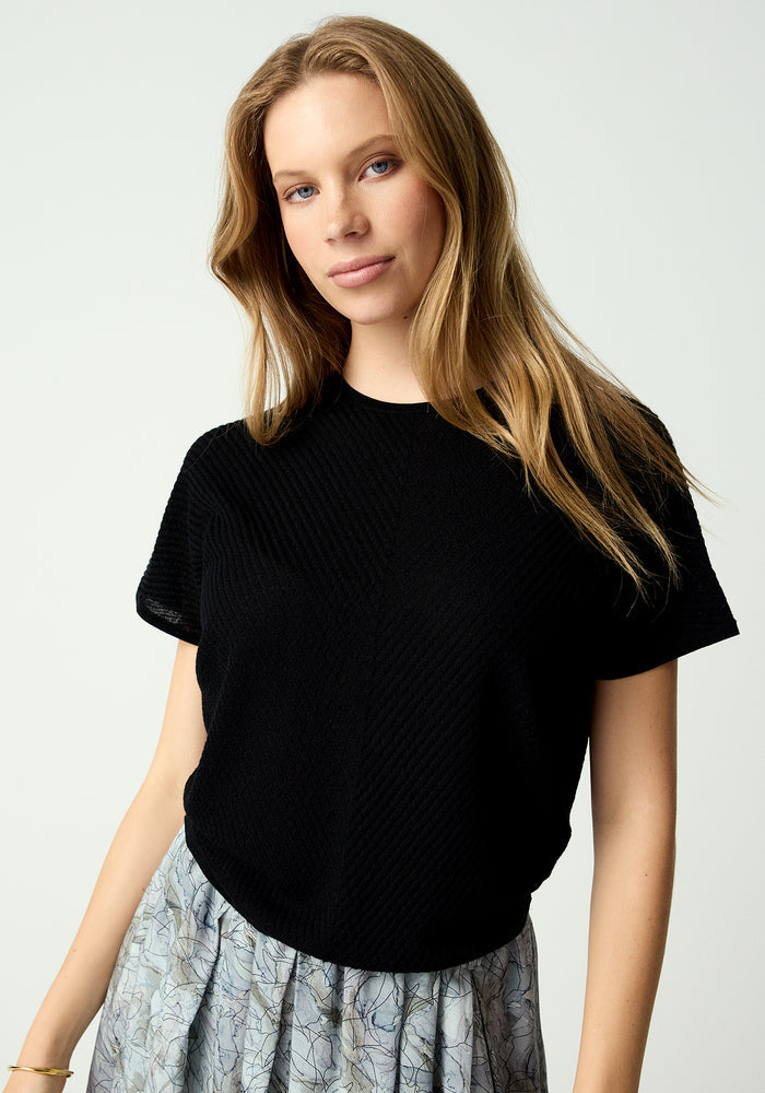 Haze Knit Tee - Black