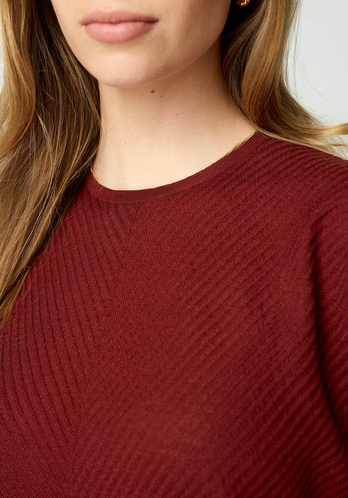 Haze Knit Tee - Scarlet Rust