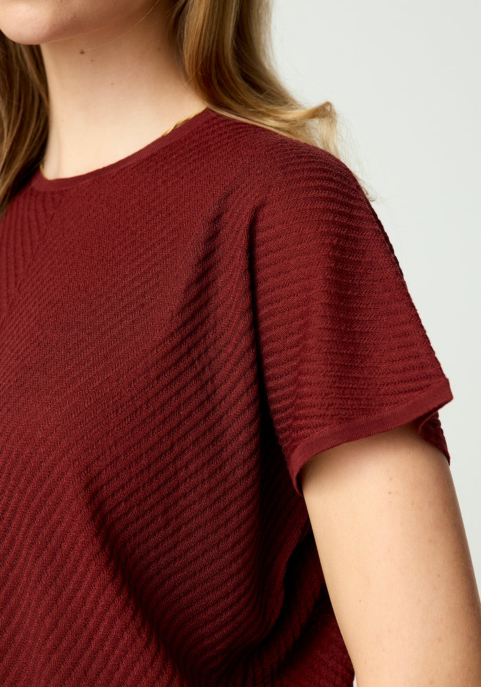 Haze Knit Tee - Scarlet Rust