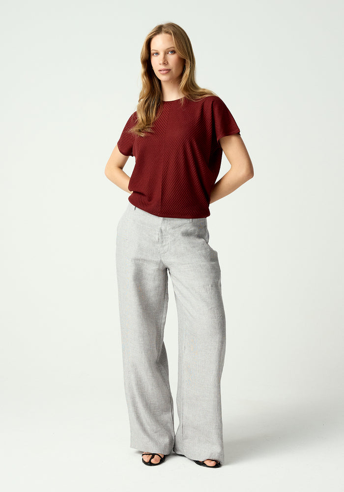 Haze Knit Tee - Scarlet Rust