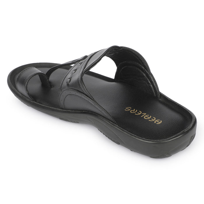 Healers A17-04 Black Casual Slip on Slippers for Men by Liberty
