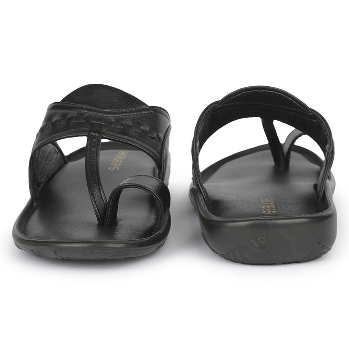 Healers A17-04 Black Casual Slip on Slippers for Men by Liberty