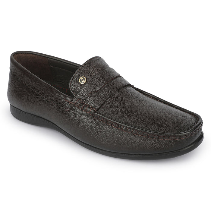 Healers AOL-21 Brown Casual Non Lacing Loafers for Men by Liberty