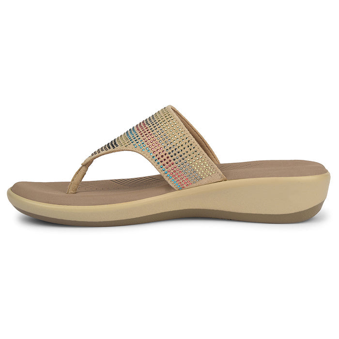 Healers Beige Casual Heeled Sandal For Women Jfl 69 By Liberty