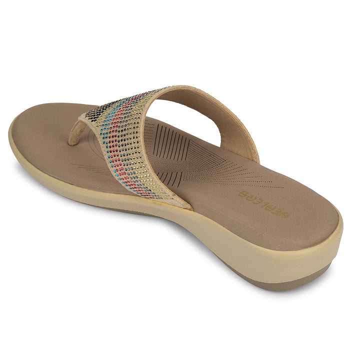 Healers Beige Casual Heeled Sandal For Women Jfl 69 By Liberty