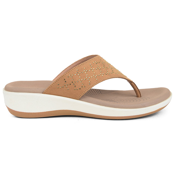Healers Beige Casual Slipper For Women JFL-54