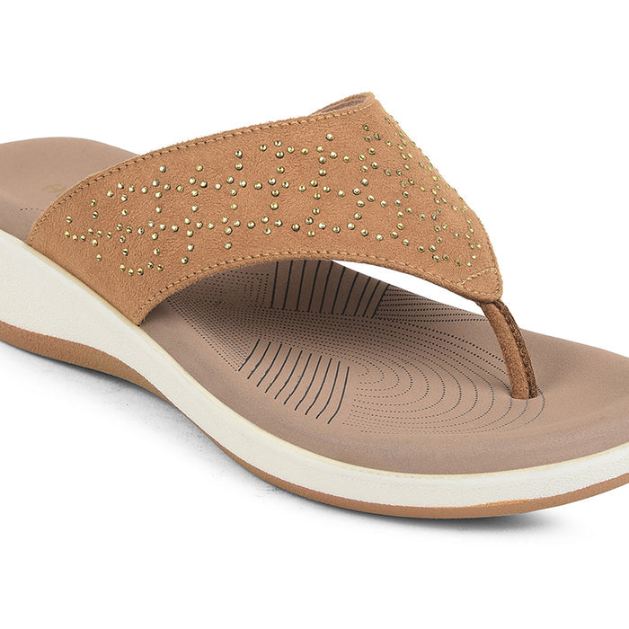 Healers Beige Casual Slipper For Women JFL-54