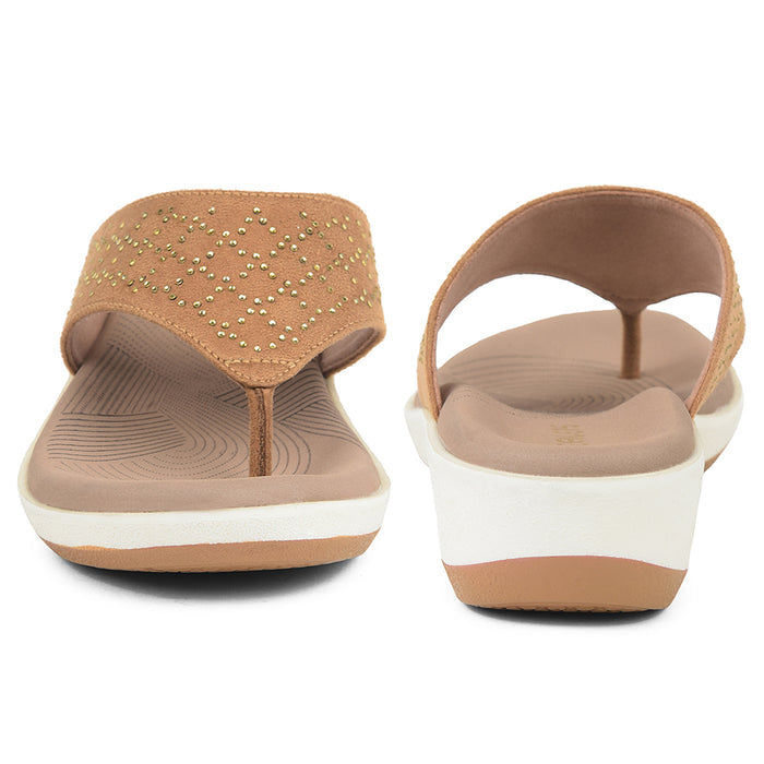 Healers Beige Casual Slipper For Women JFL-54