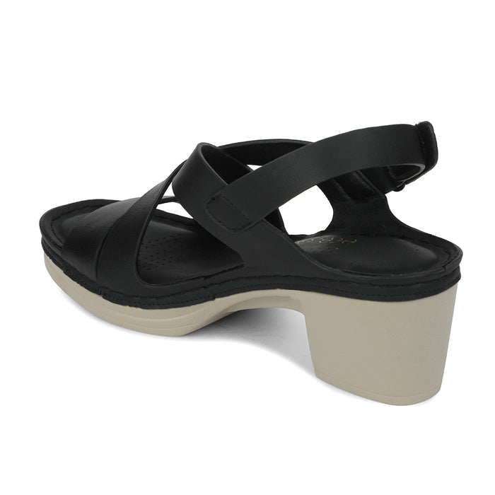 Healers Black Block Heel Sandal For Women ZQ-FD-52 By Liberty