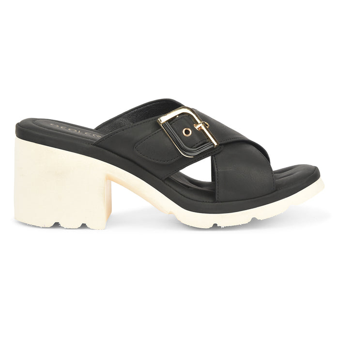 Healers Black Casual Block Heel Sandal For Women Zq Dm 15 By Liberty