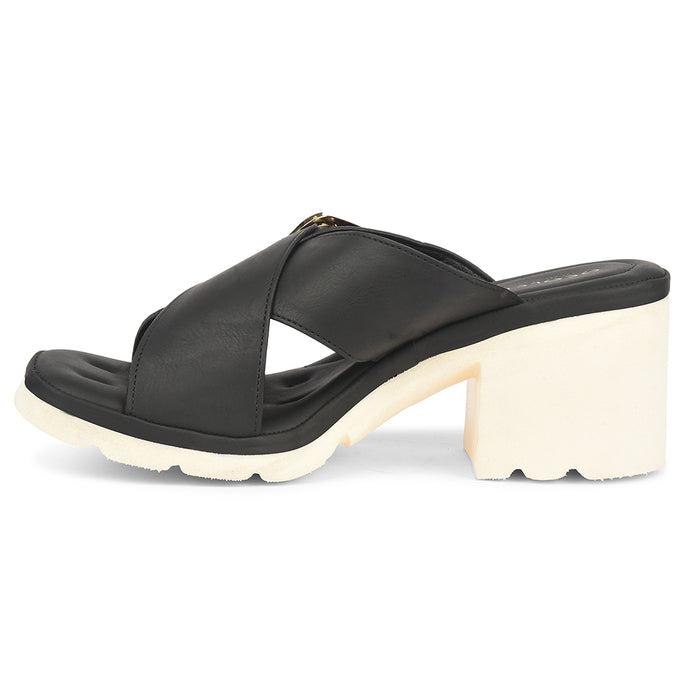Healers Black Casual Block Heel Sandal For Women Zq Dm 15 By Liberty