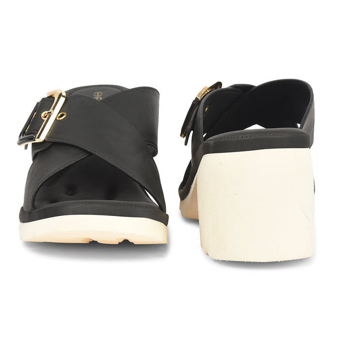 Healers Black Casual Block Heel Sandal For Women Zq Dm 15 By Liberty