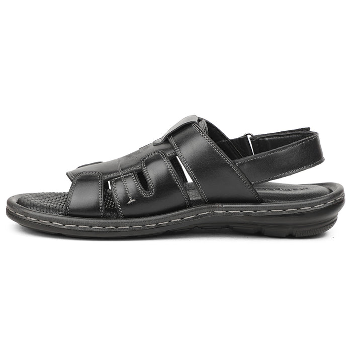 Healers Black Casual Flat Sandal For Men ASL-1