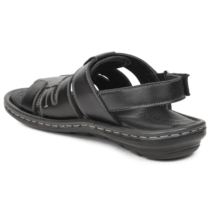 Healers Black Casual Flat Sandal For Men ASL-1